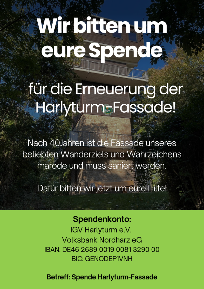 Spendenaufruf Harlyturm